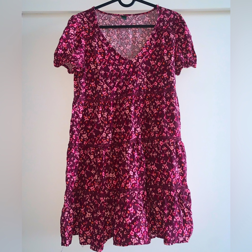 Burgundy Floral Dress